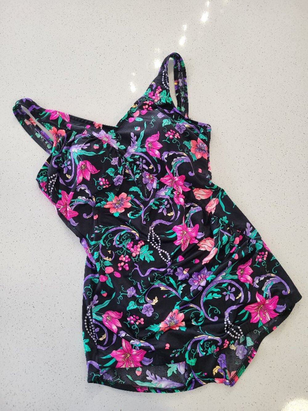 Vintage Pinup Rockabilly Retro Floral One Piece Swimsuit